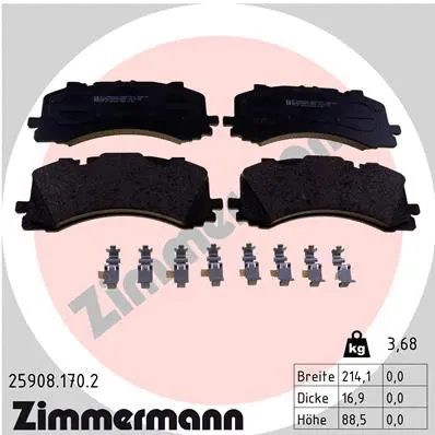 Diskinių stabdžių trinkelių rinkinys ZIMMERMANN 25908.170.2
