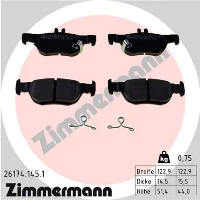 Diskinių stabdžių trinkelių rinkinys ZIMMERMANN 26174.145.1