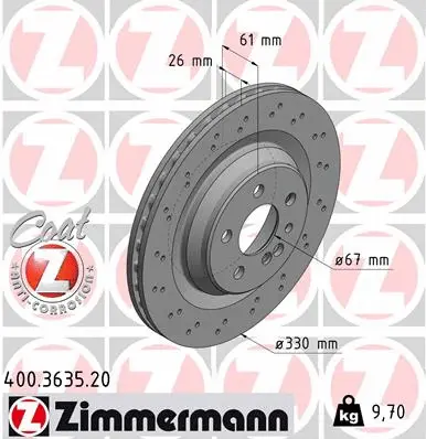 Stabdžių diskas ZIMMERMANN 400.3635.20