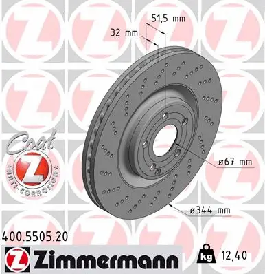 Stabdžių diskas ZIMMERMANN 400.5505.20