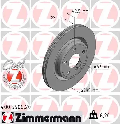 Stabdžių diskas ZIMMERMANN 400.5506.20