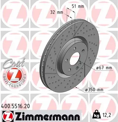 Stabdžių diskas ZIMMERMANN 400.5516.20