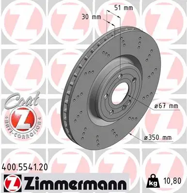 Stabdžių diskas ZIMMERMANN 400.5541.20