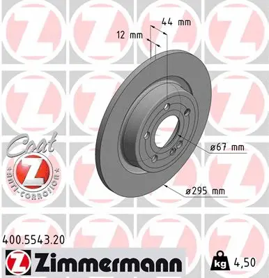 Stabdžių diskas ZIMMERMANN 400.5543.20