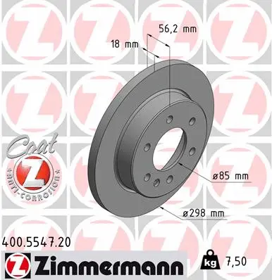Stabdžių diskas ZIMMERMANN 400.5547.20
