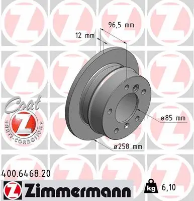 Stabdžių diskas ZIMMERMANN 400.6468.20