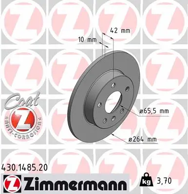 Stabdžių diskas ZIMMERMANN 430.1485.20
