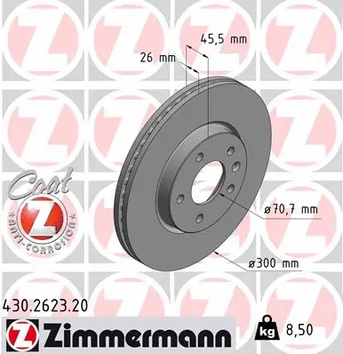 Stabdžių diskas ZIMMERMANN 430.2623.20