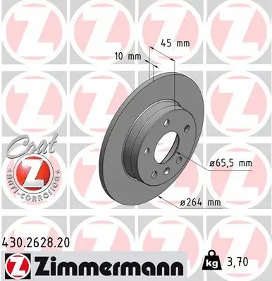 Stabdžių diskas ZIMMERMANN 430.2628.20