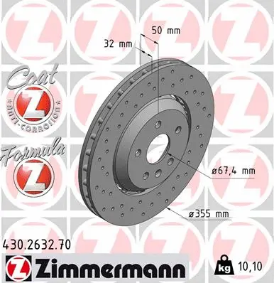 Stabdžių diskas ZIMMERMANN 430.2632.70