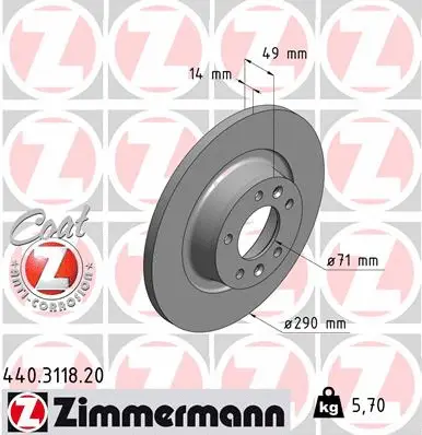 Stabdžių diskas ZIMMERMANN 440.3118.20