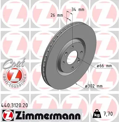 Stabdžių diskas ZIMMERMANN 440.3120.20