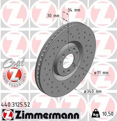 Stabdžių diskas ZIMMERMANN 440.3125.52