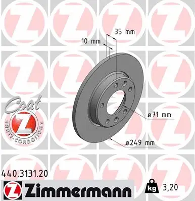 Stabdžių diskas ZIMMERMANN 440.3131.20