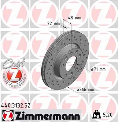 Stabdžių diskas ZIMMERMANN 440.3132.52