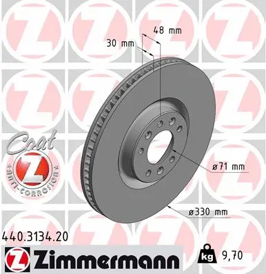 Stabdžių diskas ZIMMERMANN 440.3134.20