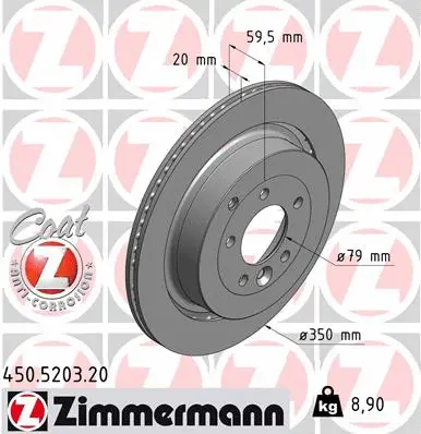 Stabdžių diskas ZIMMERMANN 450.5203.20