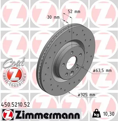Stabdžių diskas ZIMMERMANN 450.5210.52
