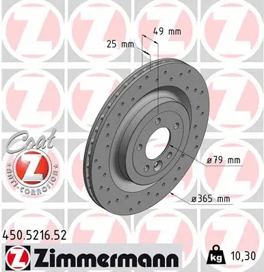 Stabdžių diskas ZIMMERMANN 450.5216.52