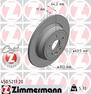 Stabdžių diskas ZIMMERMANN 450.5217.20