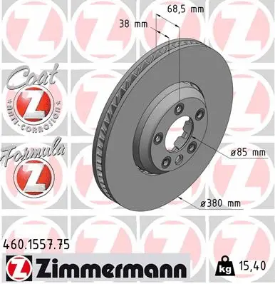 Stabdžių diskas ZIMMERMANN 460.1557.75