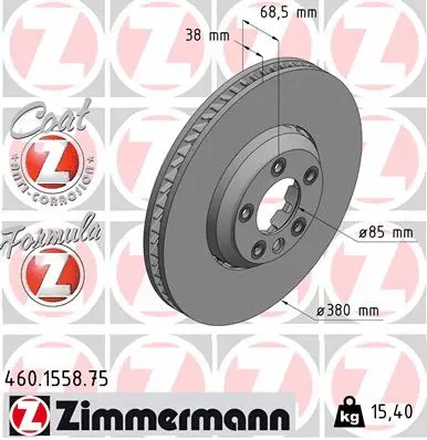 Stabdžių diskas ZIMMERMANN 460.1558.75