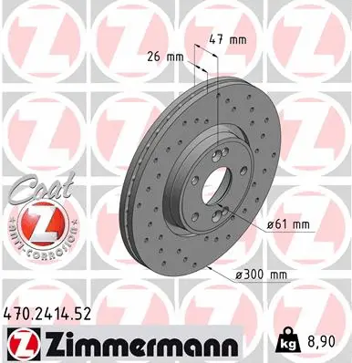 Stabdžių diskas ZIMMERMANN 470.2414.52