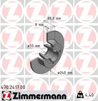Stabdžių diskas ZIMMERMANN 470.2417.00