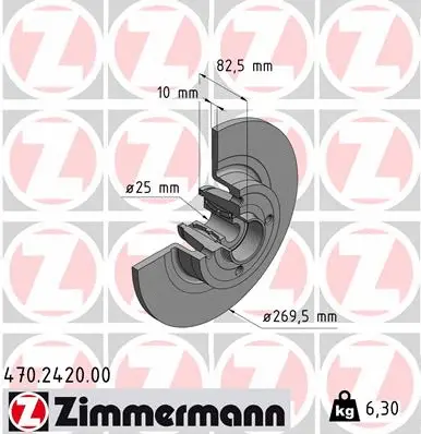 Stabdžių diskas ZIMMERMANN 470.2420.00