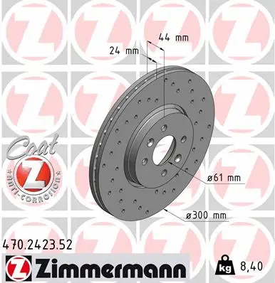Stabdžių diskas ZIMMERMANN 470.2423.52