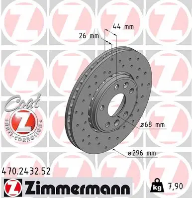 Stabdžių diskas ZIMMERMANN 470.2432.52