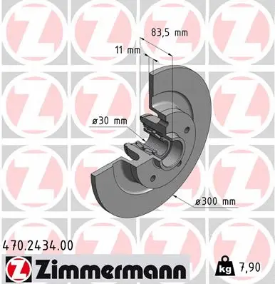Stabdžių diskas ZIMMERMANN 470.2434.00