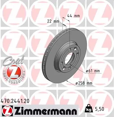 Stabdžių diskas ZIMMERMANN 470.2441.20