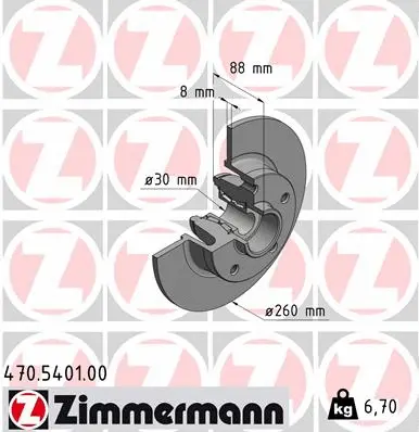 Stabdžių diskas ZIMMERMANN 470.5401.00