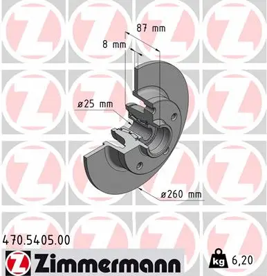 Stabdžių diskas ZIMMERMANN 470.5405.00