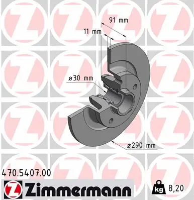 Stabdžių diskas ZIMMERMANN 470.5407.00
