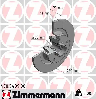 Stabdžių diskas ZIMMERMANN 470.5409.00