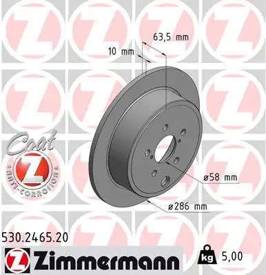 Stabdžių diskas ZIMMERMANN 530.2465.20