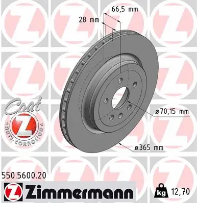 Stabdžių diskas ZIMMERMANN 550.5600.20