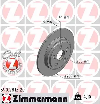 Stabdžių diskas ZIMMERMANN 590.2813.20