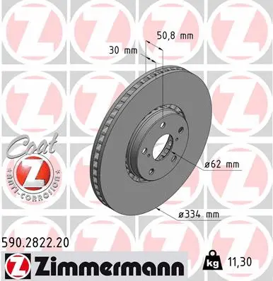 Stabdžių diskas ZIMMERMANN 590.2822.20