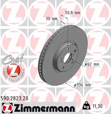 Stabdžių diskas ZIMMERMANN 590.2823.20