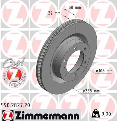 Stabdžių diskas ZIMMERMANN 590.2827.20