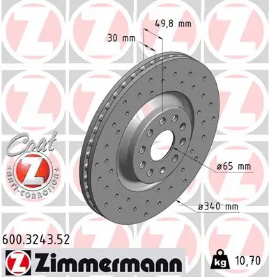 Stabdžių diskas ZIMMERMANN 600.3243.52