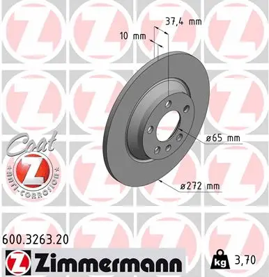 Stabdžių diskas ZIMMERMANN 600.3263.20