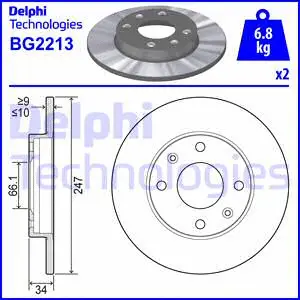 Stabdžių diskas DELPHI BG2213
