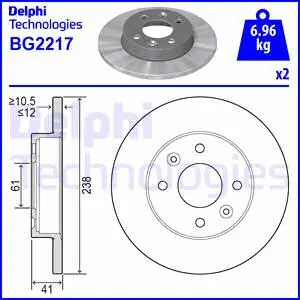 Stabdžių diskas DELPHI BG2217