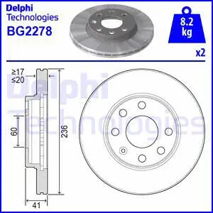 Stabdžių diskas DELPHI BG2278
