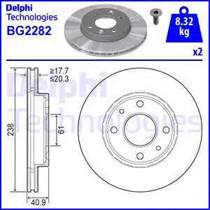 Stabdžių diskas DELPHI BG2282