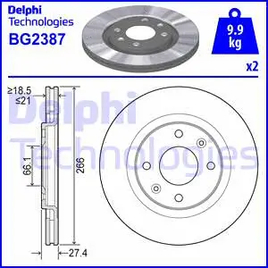 Stabdžių diskas DELPHI BG2387